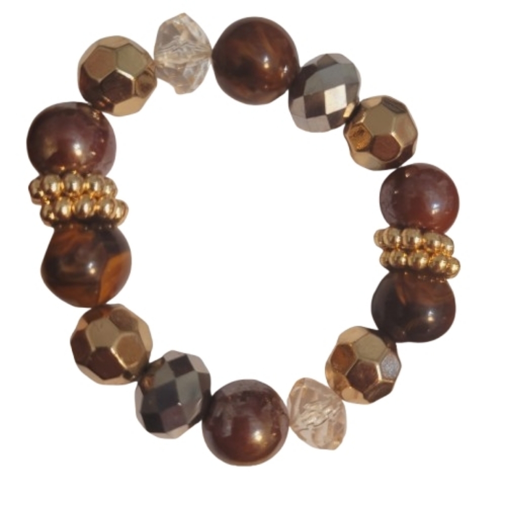 Crystal Bracelet Shimmering Faceted Beads Stretch Fall Autumn